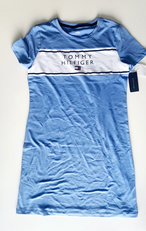 Vestido manga corta Tommy Hilfiger talle M celeste