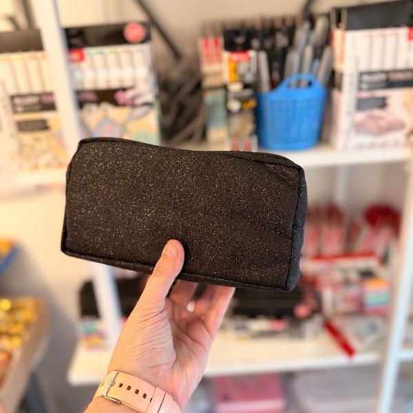 Producto - Cartuchera cofre glitter negro