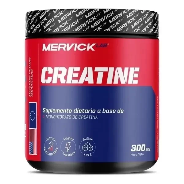Producto - Creatina Monohidrato MERVICKLAB 300 g / Micronizada Pura / Suplemento en Polvo