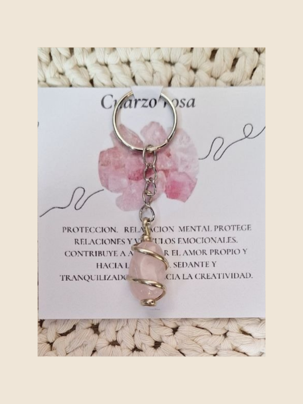 Producto - Llavero cuarzo rosa