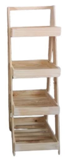 Producto - Exhibidor pino 4 estantes 60x125x40cm