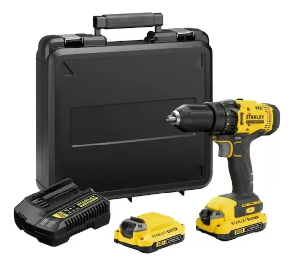 Producto - Taladro atornillador inalámbrico de 13mm Stanley SCD700C2K 2 baterías 20V 1.5A