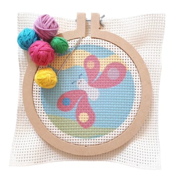 Producto - KIT PARA BORDAR CON BASTIDOR - MARIPOSA