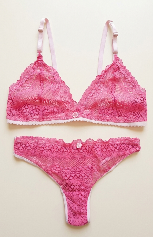 Producto - Conjunto Encaje Rosa