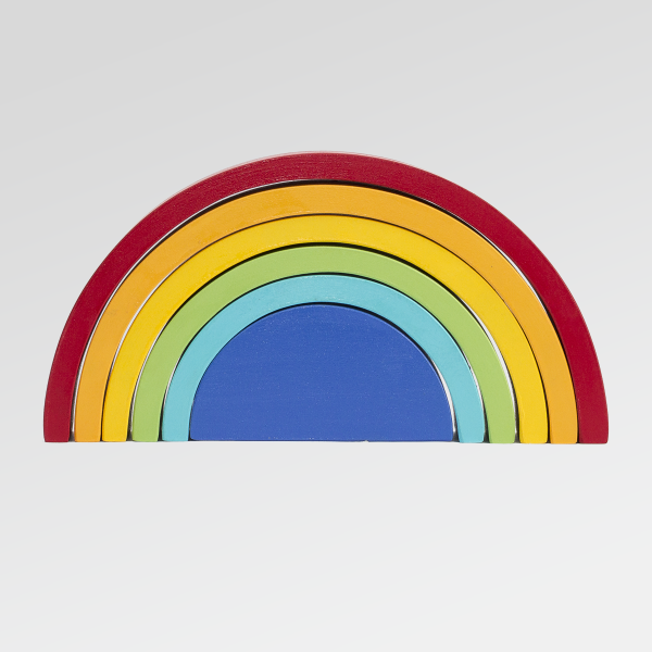 Producto - Arcoíris de madera 6 arcos fino CLÁSICO - 28 cm - Juguete Waldorf