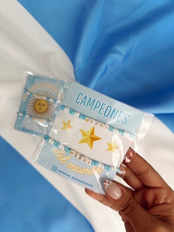 Producto - Pulseras Mostacillas Argentina Messi