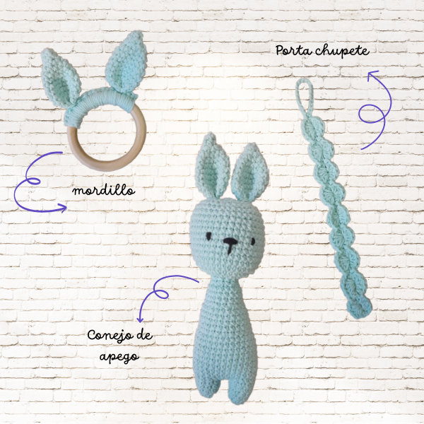 Producto - Kit de Nacimiento Amigurumi Celeste pastel