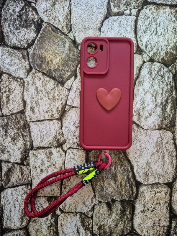 Producto - Funda silicone soft con correa Moto G05/E15 bordó