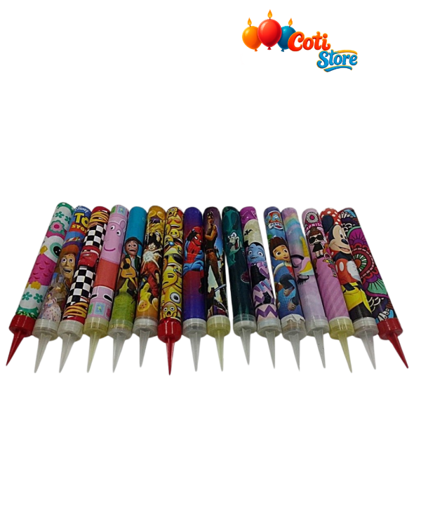 Producto - Vela Bengala de Personaje x3 Unidades (Todos los personajes)