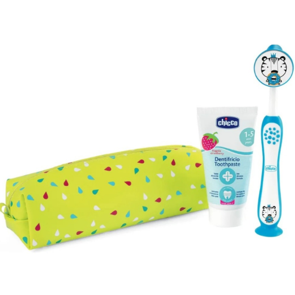 Producto - Set cartuchera + cepillo + dentífrico celeste