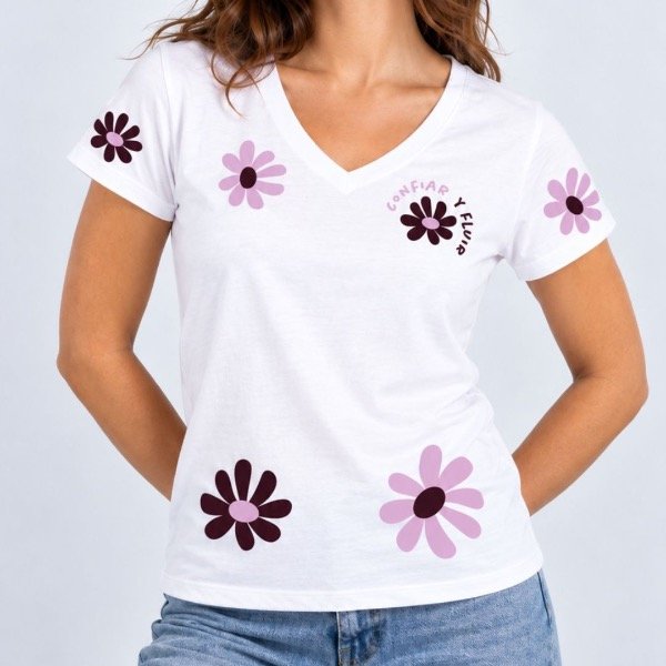 Producto - Remera Confiar y fluir (cuello V) - 0