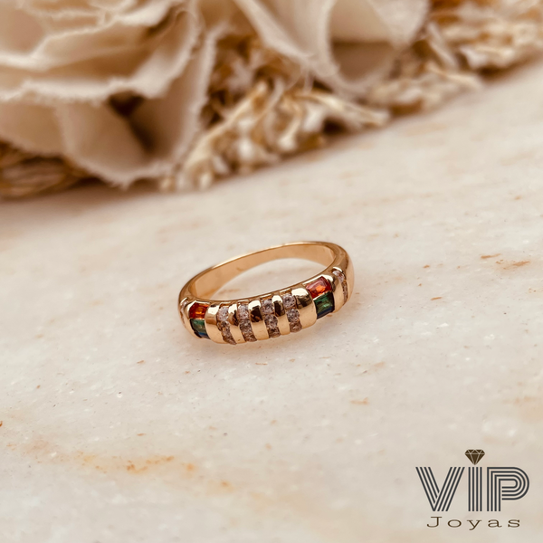 Producto - Anillo Neki Cubics Baño Oro 18K