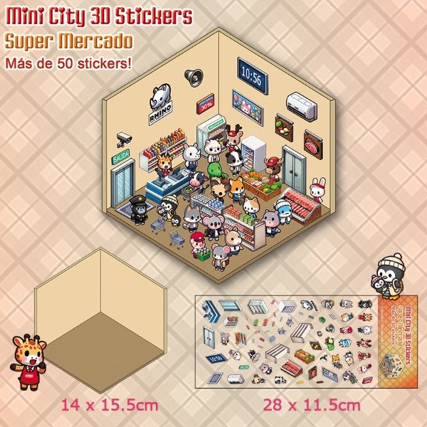 Producto - Mini City Stickers 3D - Super Mercado / Supermarket