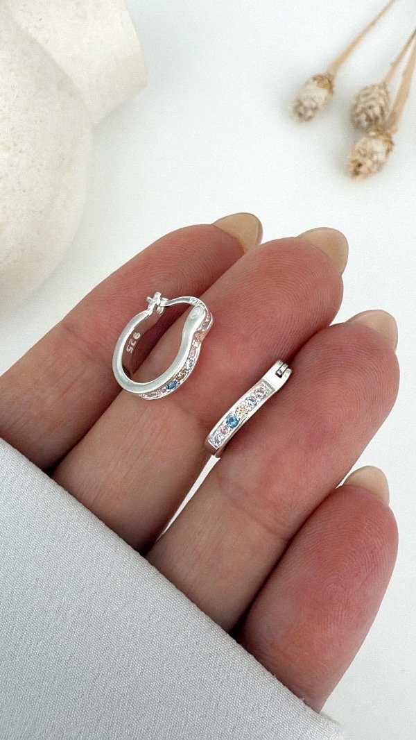 Producto - Argollas cubic colores pasteles 1,5cm P925