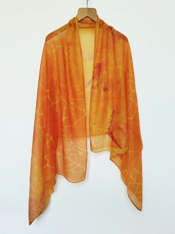 Producto - Pañuelo Mega -mostaza Orgánica en naranja-
