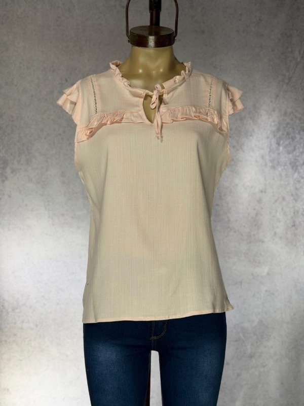 Producto - BLUSA DARCY ROSA LINO CON VOLADOS