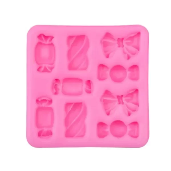 Producto - Molde silicona caramelos y moños x9
