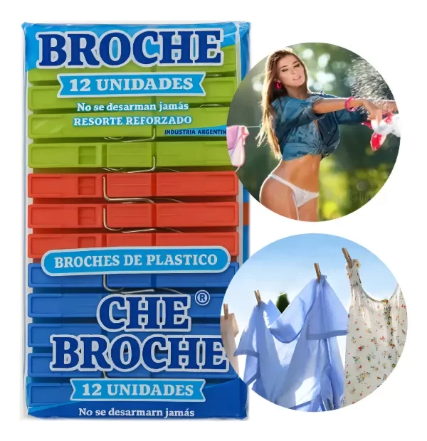 Producto - BROCHES CHE BROCHE - PLASTICO - 12 UNIDADES