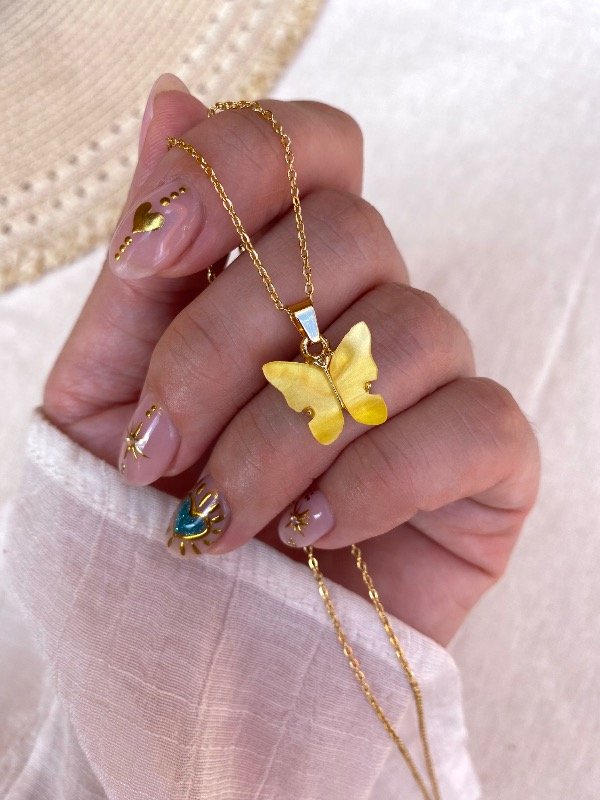 Producto - Collar Mariposa Nácar amarillo A.D
