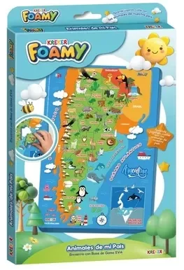 Producto - ANIMALES DE MI PAIS. MAPA TROQUELADO GOMA EVA - KREKER