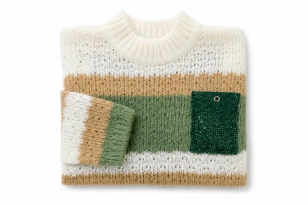 Producto - Sweater rayado verde con bolsillo exclusivo