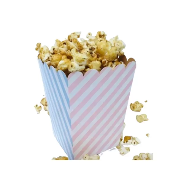 Producto - Cajita pochoclera rayada x10un color multicolor pastel