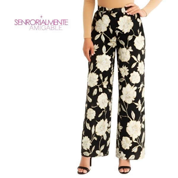 Producto - Pantalon Maxi Palazzo Seda Negro (M a XL expandex)