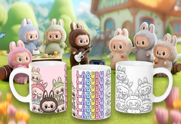 Producto - Pack de taza para pintar de LABUBU