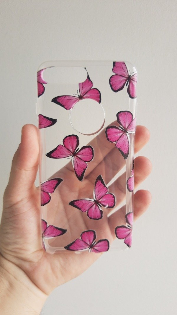 Producto - TPU Diseño Mariposas Rosas - iPhone 7Plus /8 Plus