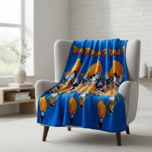 Producto - Manta de Plush 2 Plazas "DRAGON BALL Z" Reverso Corderito