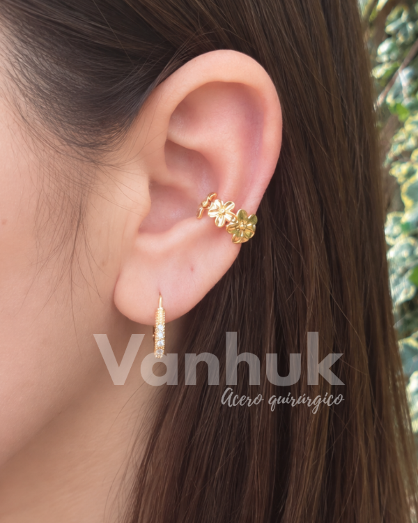 Producto - Cuff flor azucena sin pasante D - 0