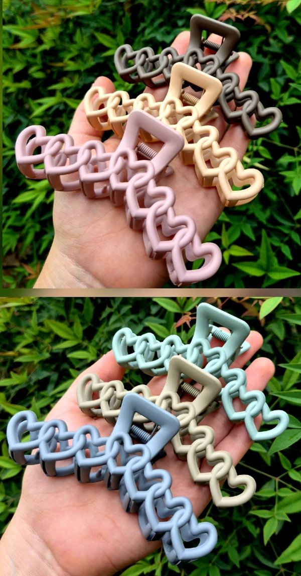 Producto - Broche Corazones matte 11 cm