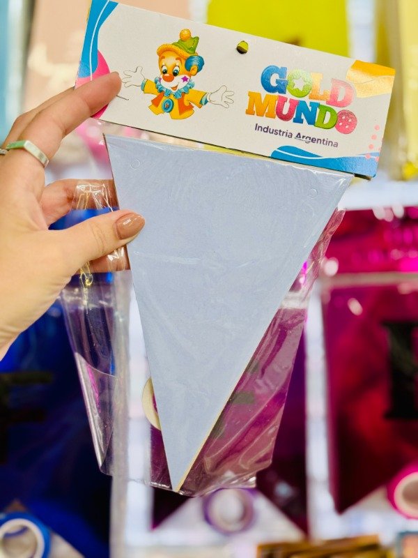 Producto - Banderín triángulos colores surtidos pastel