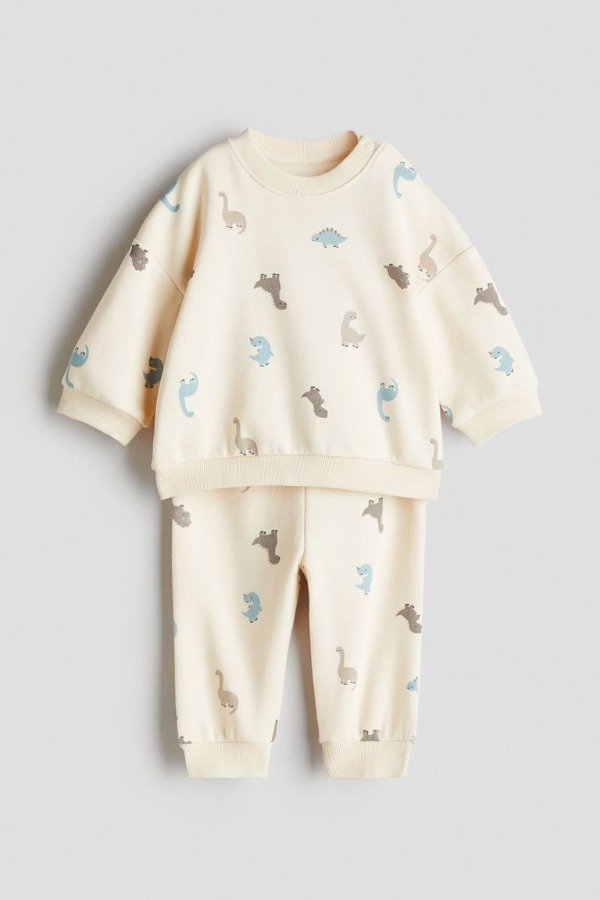 Producto - Conjunto HyM dinos natural frisado - 2