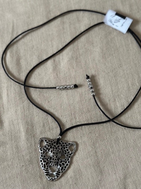 Producto - CHOKER DE GAMUZA LEOPARDO CORDÓN NEGRO
