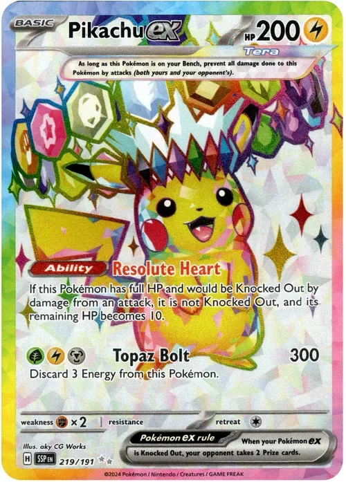 Producto - Pikachu ex - 219/191 - Surging Sparks - Holo