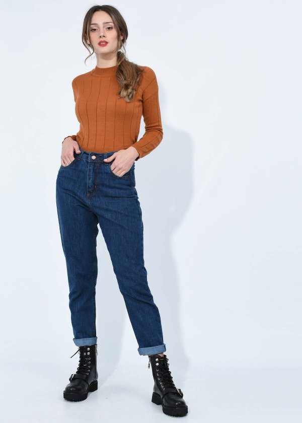 Jeans Mom rígido