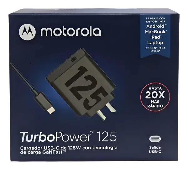 Producto - Cargador Motorola Turbo Power 125w Con Cable Cac - 0