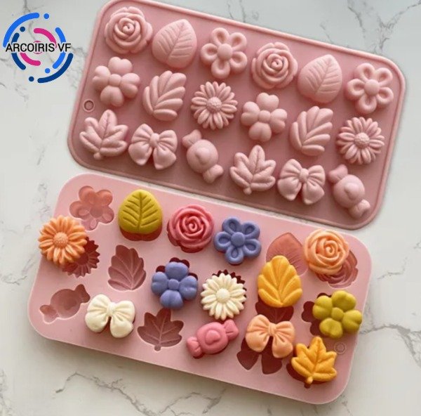 Producto - Molde Flores Y Hojas Bombones