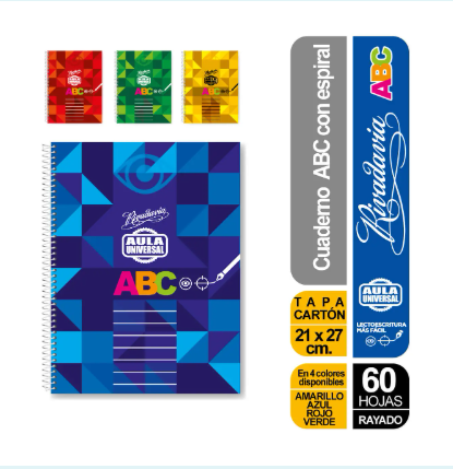 Producto - CUADERNO ESPIRALADO TAPA DURA VERDE ABC RAYADO - 0