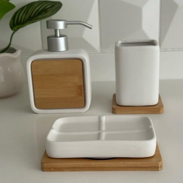 Producto - organizador set p/baño3pcs ceramica