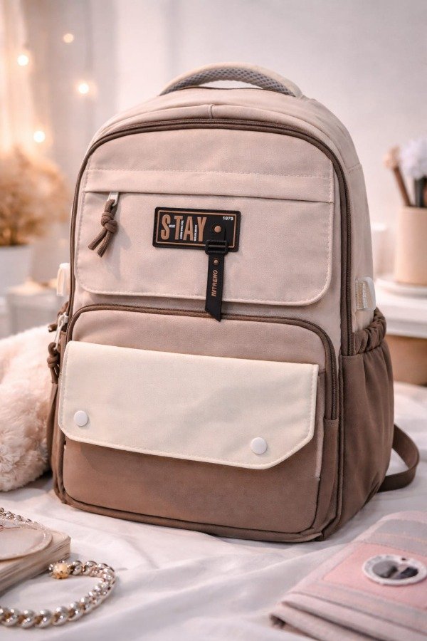 Producto - MOCHILA ESCOLAR - CAFE