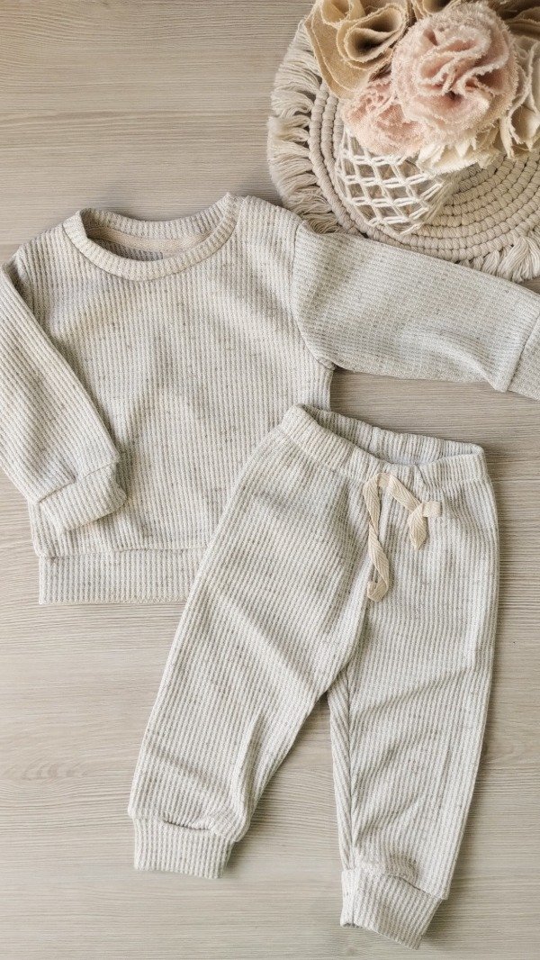 Producto - Conjunto de waffle jaspeado GRIS