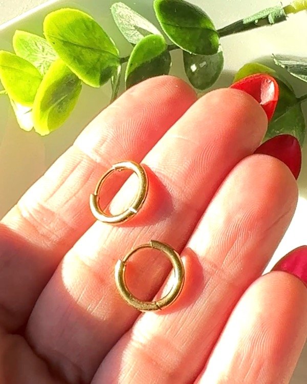 Producto - ARO ARGOLLA ACERO DORADO 12MM (PAR)