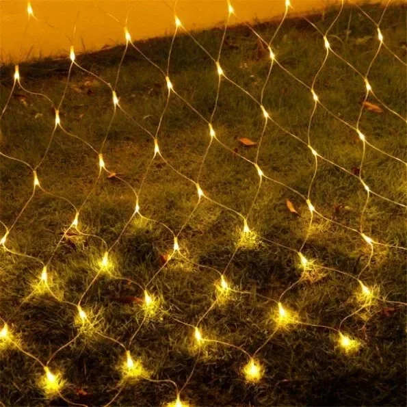 Producto - Cortina de Luces Led estilo red luz calida 1,5 x 1,5 mts con 8 efectos - 0