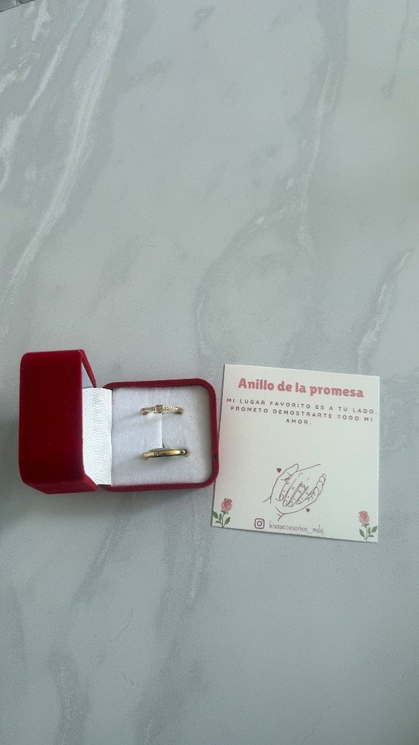 Producto - Caja de anillos de la promesa anillo corazon mini y alianza AD