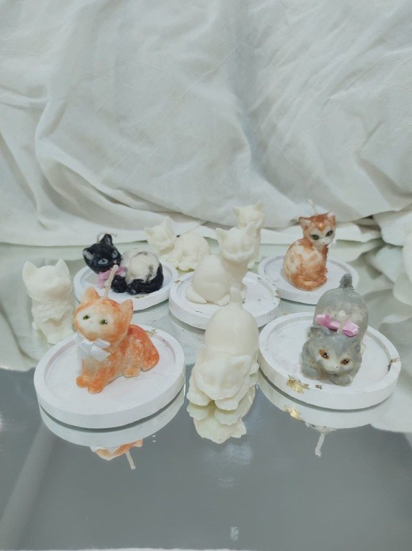 Producto - Vela gatitos con posavelas- personalizados