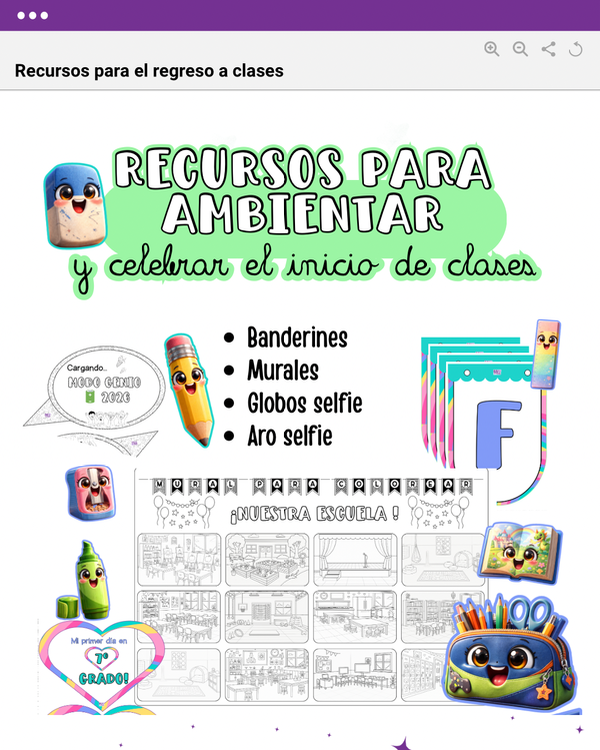 Producto - RECURSOS PARA AMBIENTAR Y CELEBRAR EL INICIO DE CLASES