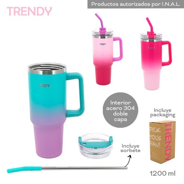 Producto - VASO TERMICO CON MANIJA TRENDY COD 17512C