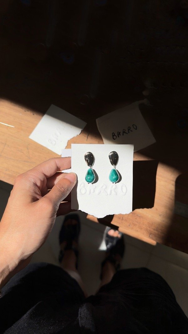 Producto - Aro verde tornasolado (plateado)